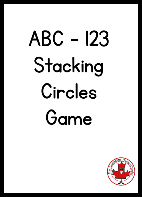 ABC-123 Stacking Circles Game - learn letters and numbers with a simple hands-on activity