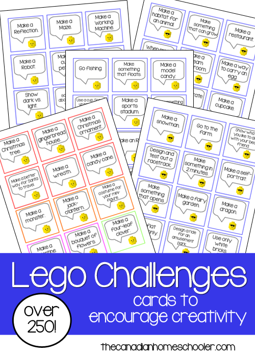 Over 250 Lego Challenge Cards