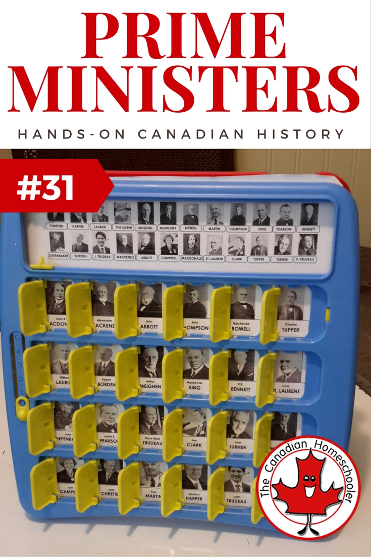 Hands-On Canadian History: Prime Ministers of Canada Guess Who Game