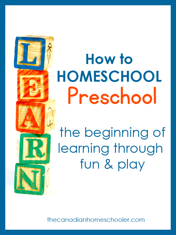How To Homeschool Preschool text with wooden blocks spelling the word "Learn"