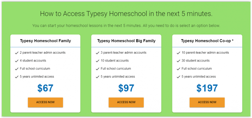 Typing Program for Homeschoolers: Typesy