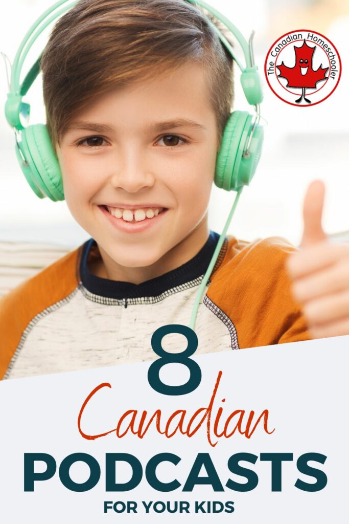 An image of a boy with headphones on and his thumb up listening to a podcast. 