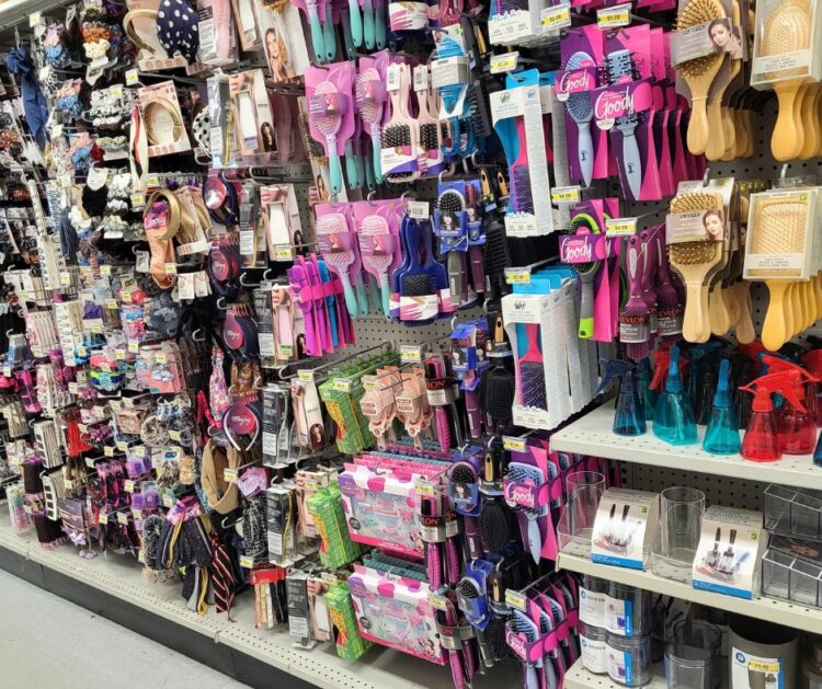 Picture of the hair accessories in the dollar store