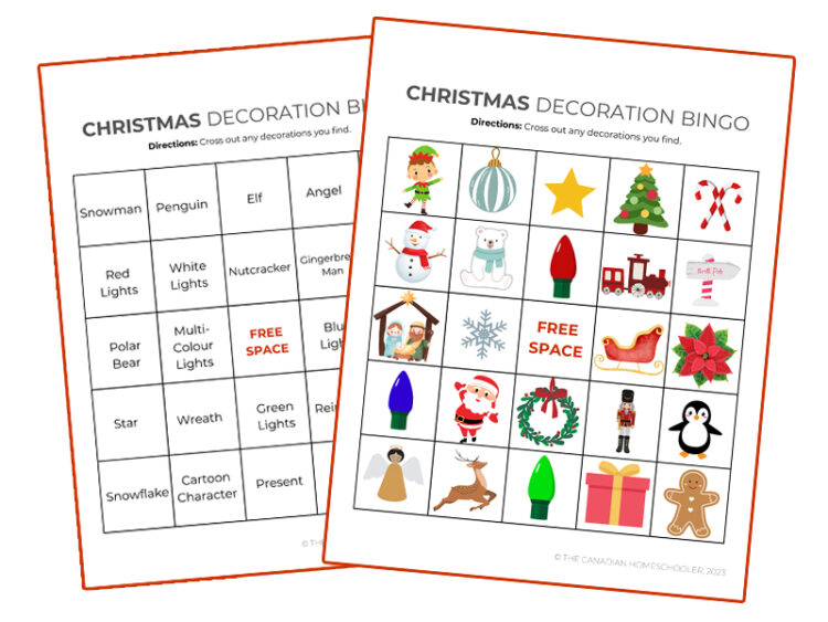 Christmas Family Games: Printable Bingo Cards